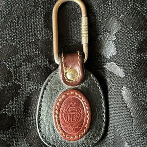 Vintage Liz Claiborne Black and Brown Leather Keychain